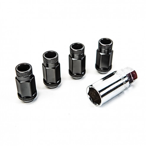 Sportovní matice JN1 12x1,25 45mm průchozí - Černé 